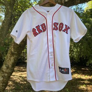 Dustin Pedroia Boston Red Sox Majestic White Home #15 Jersey Size Small